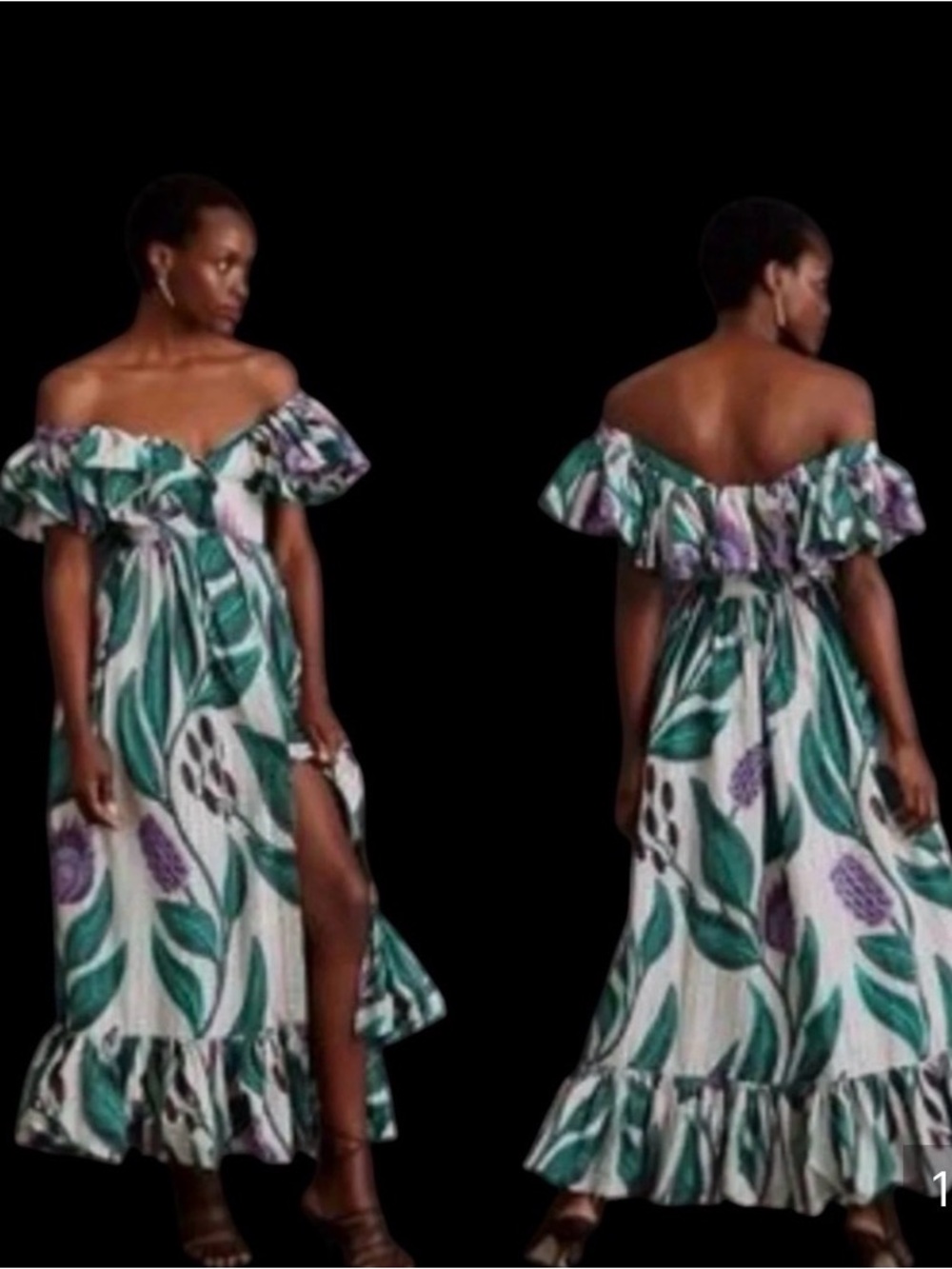 SIKA Off-The-Shoulder Printed Floral Maxi Dress Size 6